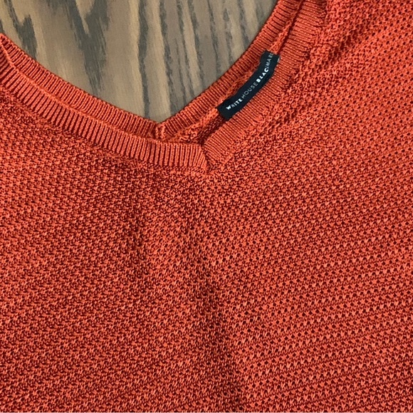 White House Black Market Crop Sweater Burnt Orange - Picture 2 of 9